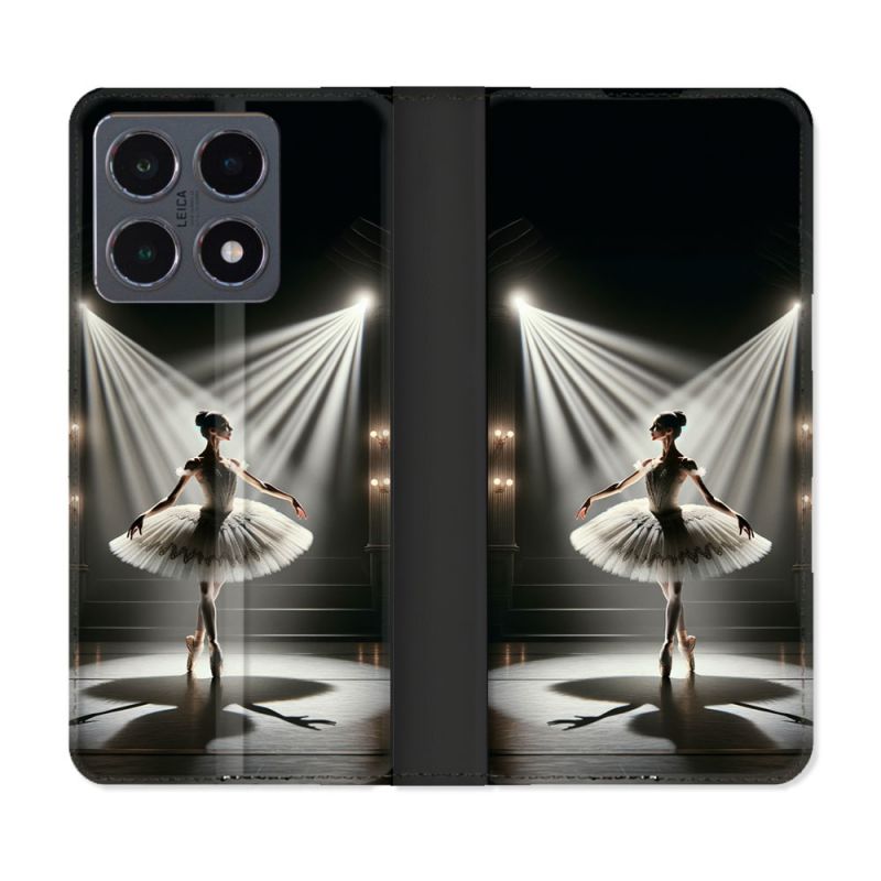 Housse cuir portefeuille Pour Xiaomi 15T Pro Danseuse Lumière