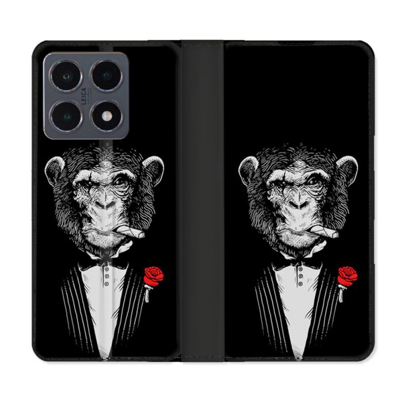 Housse cuir portefeuille Pour Xiaomi 15T Pro Decale Singe Mafia