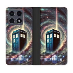 Housse cuir portefeuille Pour Xiaomi 15T Pro Dr Who Tardis Univers