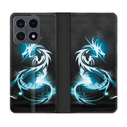 Housse cuir portefeuille Pour Xiaomi 15T Pro Fantastique Dragon Bleu