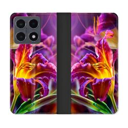 Housse cuir portefeuille Pour Xiaomi 15T Pro Fleur Lys Color