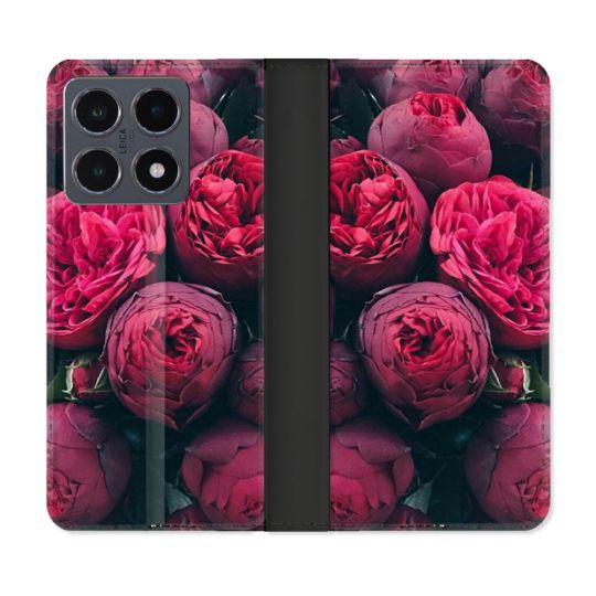Housse cuir portefeuille Pour Xiaomi 15T Pro Fleur Pivoine