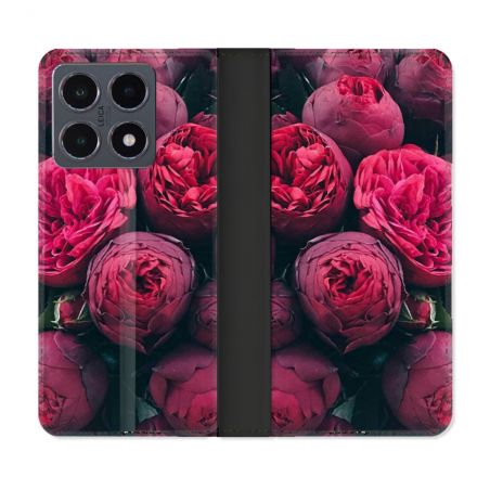 Housse cuir portefeuille Pour Xiaomi 15T Pro Fleur Pivoine