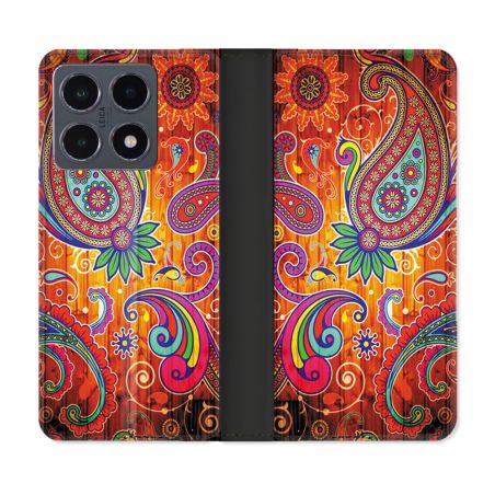 Housse cuir portefeuille Pour Xiaomi 15T Pro Fleur Psychedelic