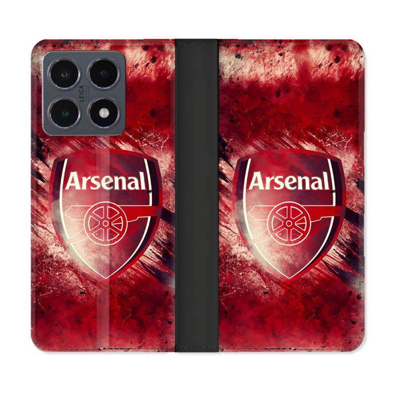 Housse cuir portefeuille Pour Xiaomi 15T Pro Foot Arsenal