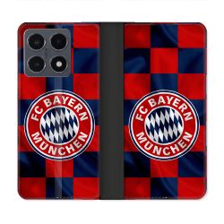 Housse cuir portefeuille Pour Xiaomi 15T Pro Foot Bayern Munich Carreaux
