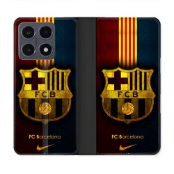 Housse cuir portefeuille Pour Xiaomi 15T Pro Foot FC Barcelone Vintage