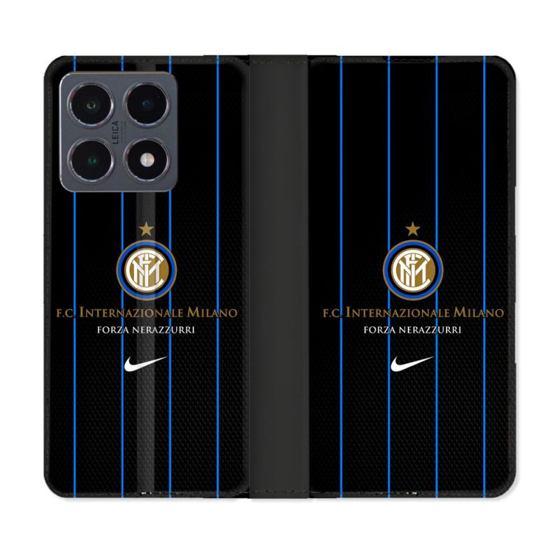 Housse cuir portefeuille Pour Xiaomi 15T Pro Foot Inter Milan
