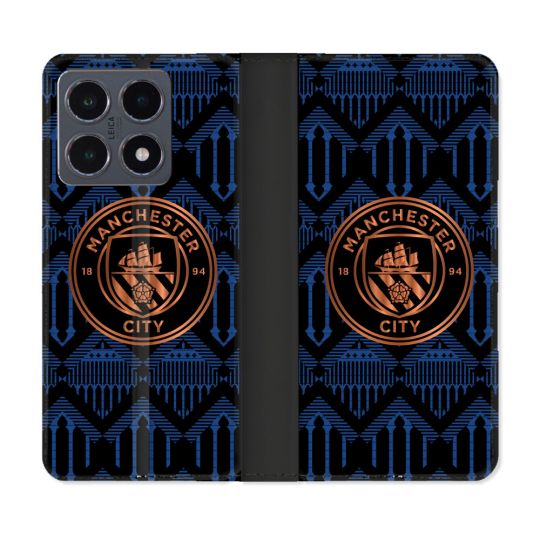 Housse cuir portefeuille Pour Xiaomi 15T Pro Foot Manchester City