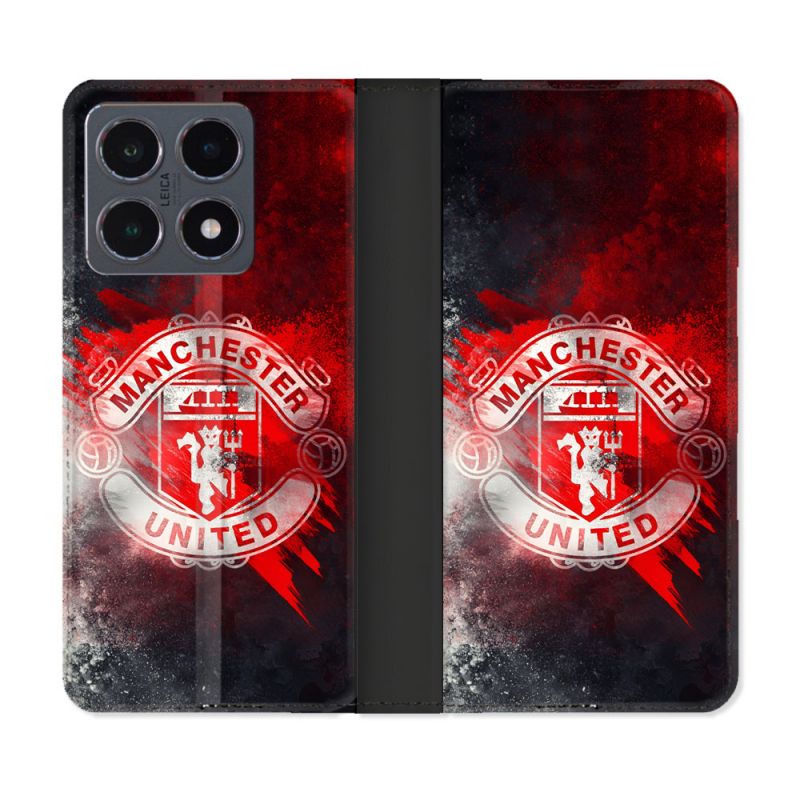 Housse cuir portefeuille Pour Xiaomi 15T Pro Foot Manchester United