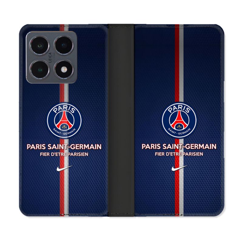 Housse cuir portefeuille Pour Xiaomi 15T Pro Foot PSG Fier