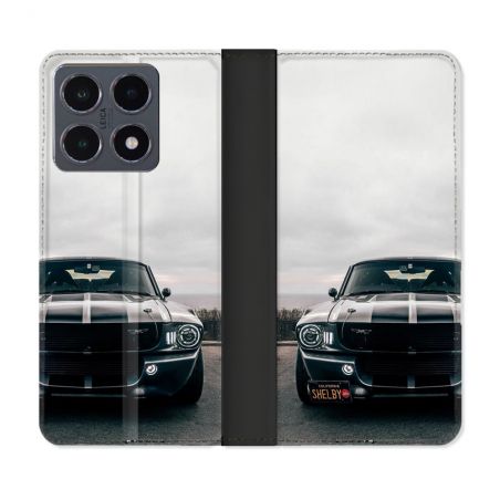 Housse cuir portefeuille Pour Xiaomi 15T Pro Ford Mustang GT500 Vintage