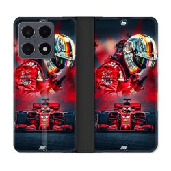 Housse cuir portefeuille Pour Xiaomi 15T Pro Formule 1 F1 Ferrari