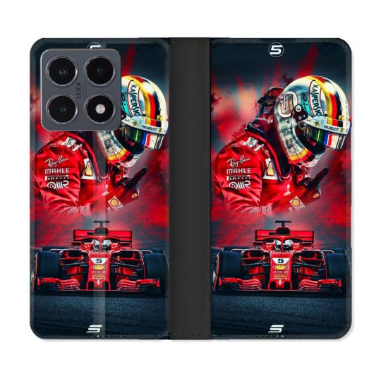 Housse cuir portefeuille Pour Xiaomi 15T Pro Formule 1 F1 Ferrari