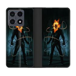 Housse cuir portefeuille Pour Xiaomi 15T Pro Ghost Rider
