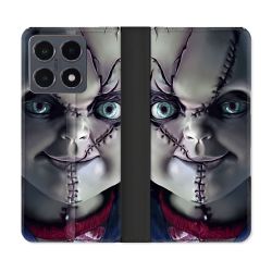 Housse cuir portefeuille Pour Xiaomi 15T Pro Horreur Chucky Cicatrice