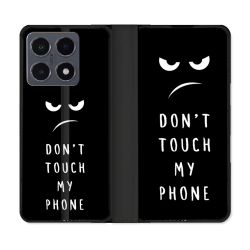 Housse cuir portefeuille Pour Xiaomi 15T Pro Humour Don't Touch