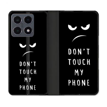 Housse cuir portefeuille Pour Xiaomi 15T Pro Humour Don't Touch