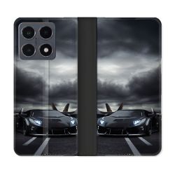 Housse cuir portefeuille Pour Xiaomi 15T Pro Lamborghini Avion