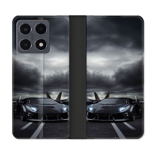 Housse cuir portefeuille Pour Xiaomi 15T Pro Lamborghini Avion