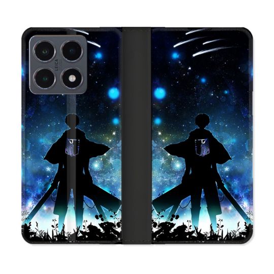 Housse cuir portefeuille Pour Xiaomi 15T Pro Manga Attaque Titans Levi