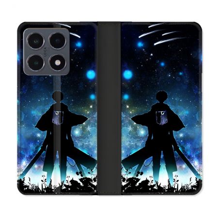 Housse cuir portefeuille Pour Xiaomi 15T Pro Manga Attaque Titans Levi