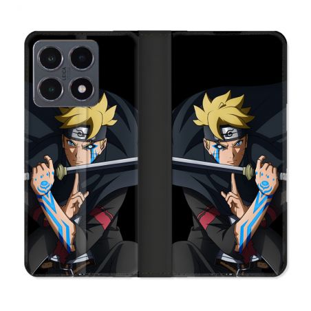 Housse cuir portefeuille Pour Xiaomi 15T Pro Manga Boruto Tatouage