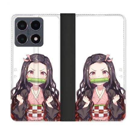 Housse cuir portefeuille Pour Xiaomi 15T Pro Manga Demon Slayer Nezuko