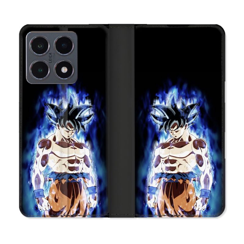 Housse cuir portefeuille Pour Xiaomi 15T Pro Manga Dragon Ball Sangoku Noir