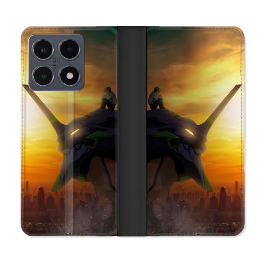 Housse cuir portefeuille Pour Xiaomi 15T Pro Manga Evangelion