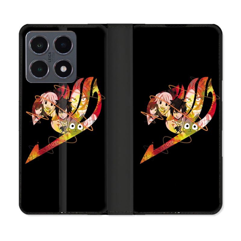 Housse cuir portefeuille Pour Xiaomi 15T Pro Manga Fairy Tail Logo Noir