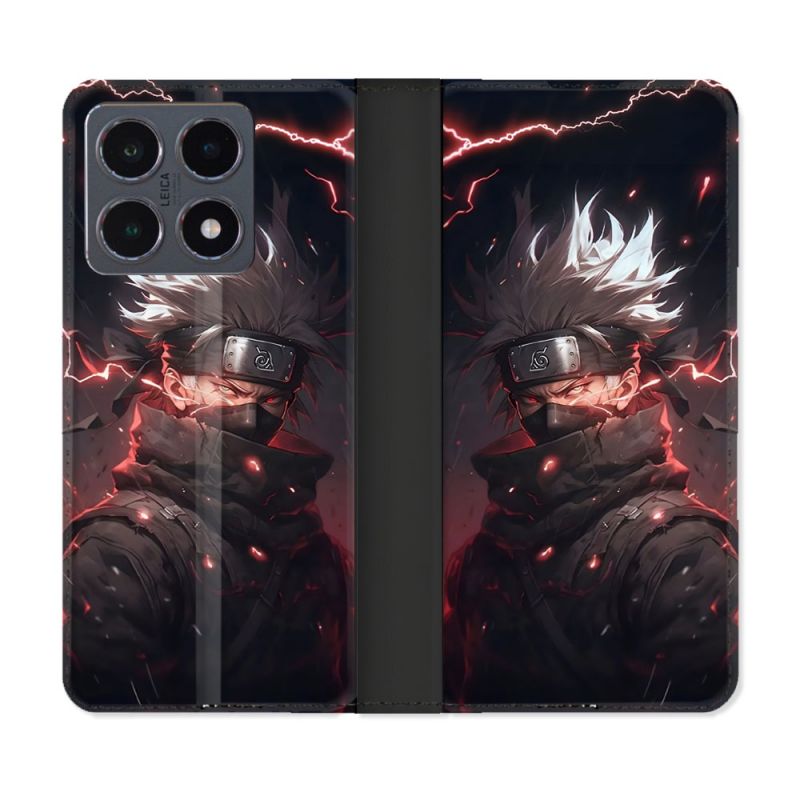 Housse cuir portefeuille Pour Xiaomi 15T Pro Manga Naruto Kakashi Dark