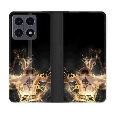 Housse cuir portefeuille Pour Xiaomi 15T Pro Manga One Piece Ace Noir
