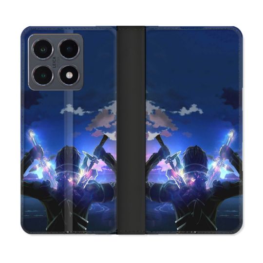 Housse cuir portefeuille Pour Xiaomi 15T Pro Manga SAO sword Art Online Epee