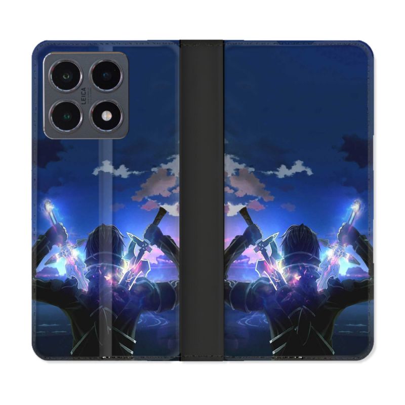 Housse cuir portefeuille Pour Xiaomi 15T Pro Manga SAO sword Art Online Epee