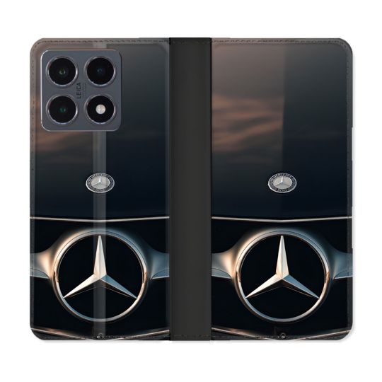 Housse cuir portefeuille Pour Xiaomi 15T Pro Mercedes Calendre