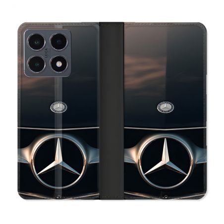 Housse cuir portefeuille Pour Xiaomi 15T Pro Mercedes Calendre
