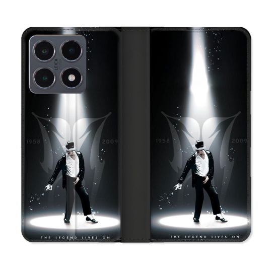 Housse cuir portefeuille Pour Xiaomi 15T Pro Michael Jackson Noir