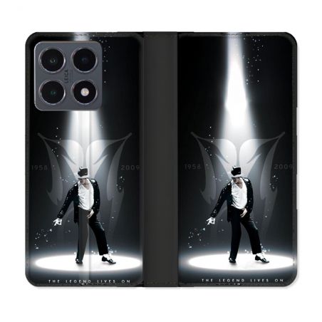 Housse cuir portefeuille Pour Xiaomi 15T Pro Michael Jackson Noir