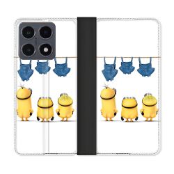 Housse cuir portefeuille Pour Xiaomi 15T Pro Minions Nus