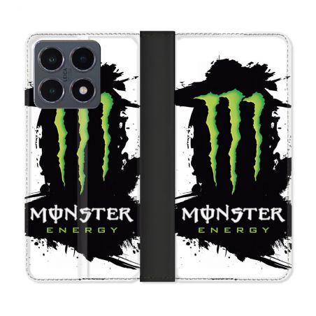 Housse cuir portefeuille Pour Xiaomi 15T Pro Monster Energy Tache