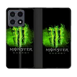 Housse cuir portefeuille Pour Xiaomi 15T Pro Monster Energy Vert