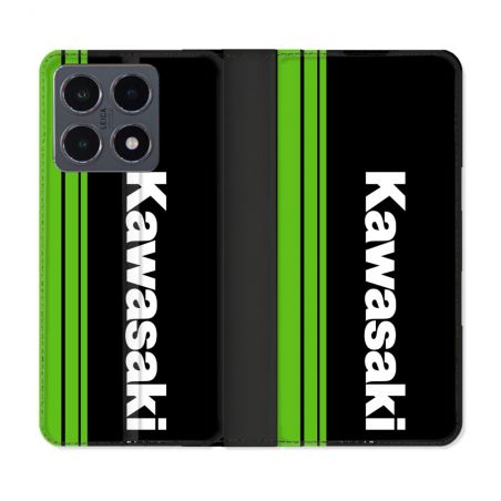 Housse cuir portefeuille Pour Xiaomi 15T Pro Moto Kawasaki