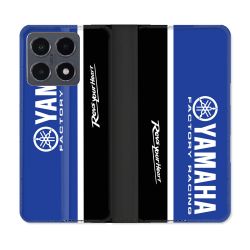 Housse cuir portefeuille Pour Xiaomi 15T Pro Moto Yamaha