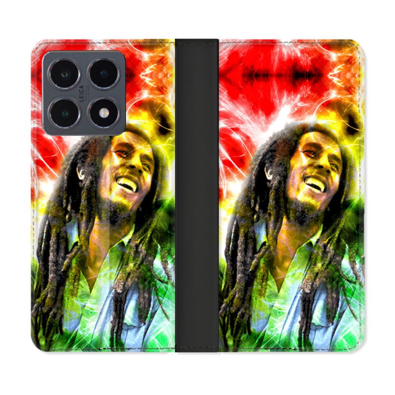 Housse cuir portefeuille Pour Xiaomi 15T Pro Musique Bob Marley Color