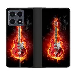 Housse cuir portefeuille Pour Xiaomi 15T Pro Musique Guitare Electrique