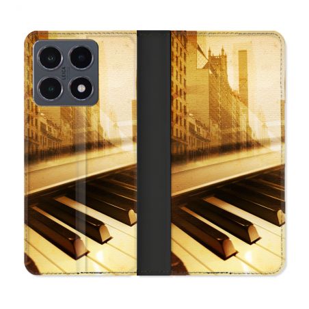 Housse cuir portefeuille Pour Xiaomi 15T Pro Musique Piano Retro