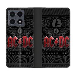 Housse cuir portefeuille Pour Xiaomi 15T Pro Musique Rock ACDC Rouge