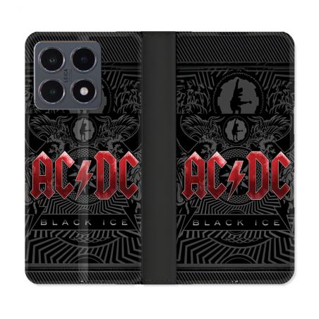 Housse cuir portefeuille Pour Xiaomi 15T Pro Musique Rock ACDC Rouge