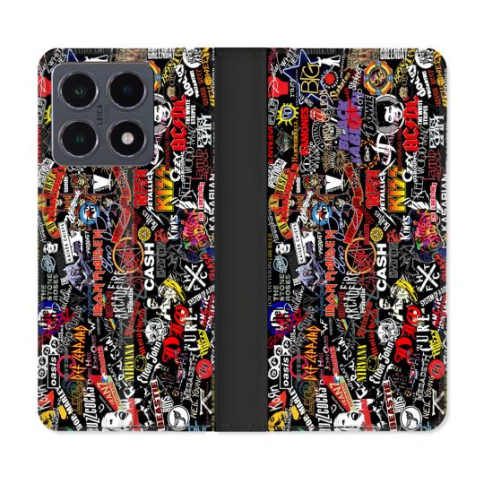 Housse cuir portefeuille Pour Xiaomi 15T Pro Musique Rock Groupe